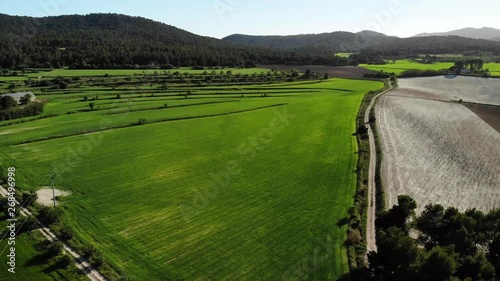 drone cultivo primavera verde viento montaña spain alcoy photo