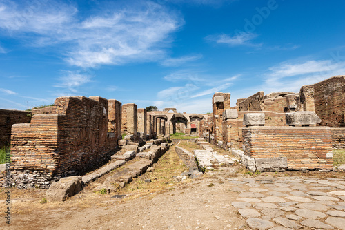 Ostia Antica Rome Italy - Ancient Roman buildings and road