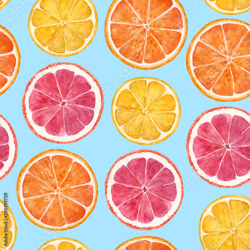 Watercolor citrus pattern