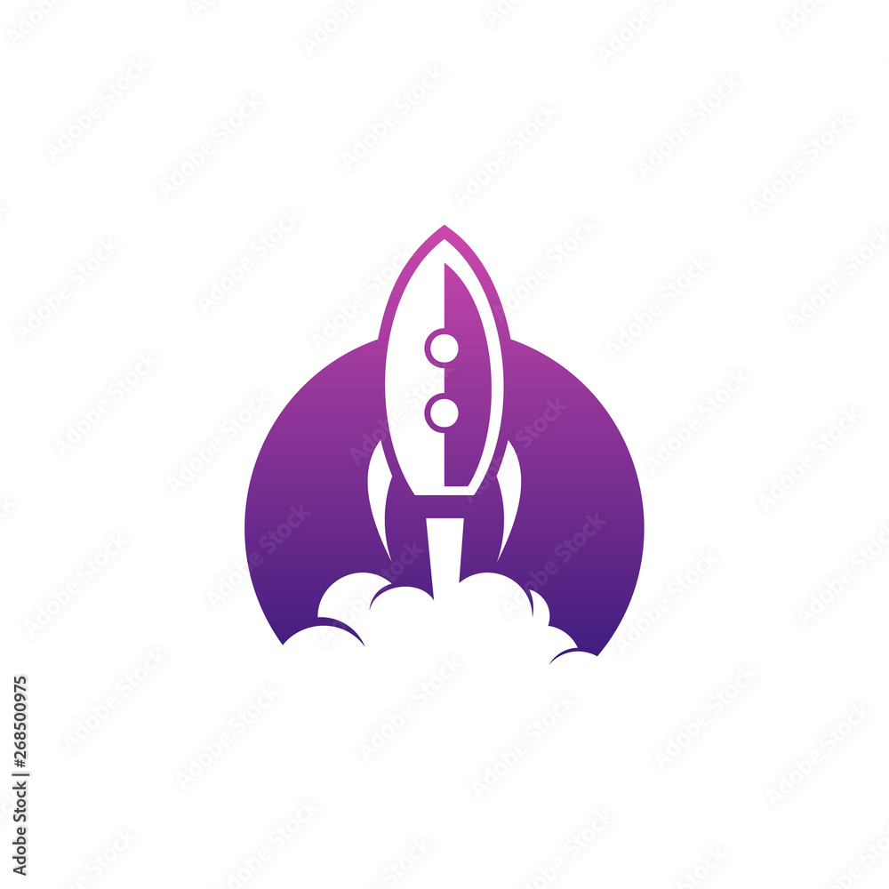 rocket launch vector logo design