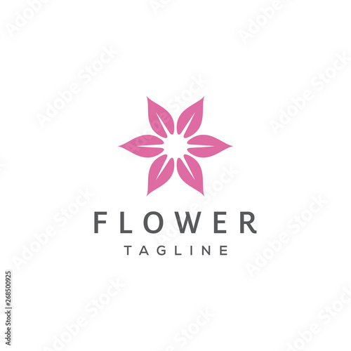 simple flower vector logo design