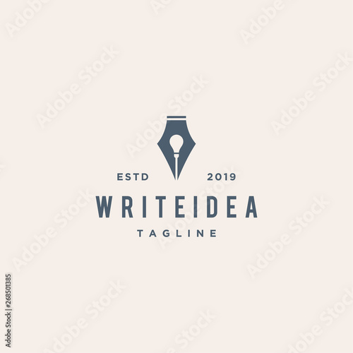 writer idea concept vector logo design