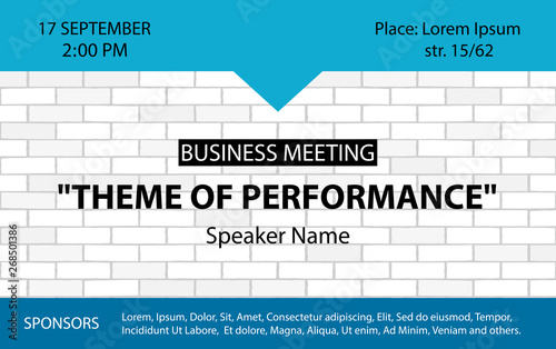 Vector banner for business conference. Template for web