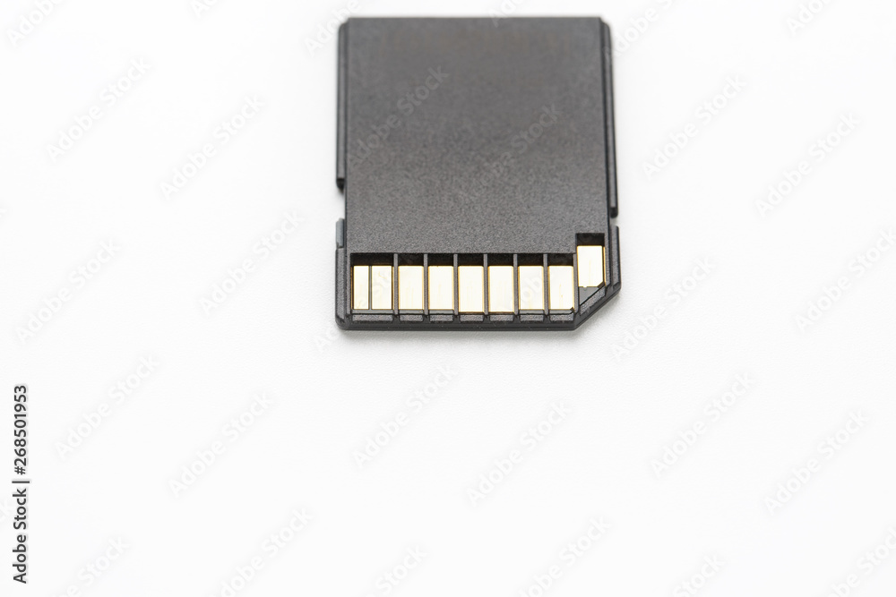 Black SD memory card on a white background, isolate Black SD memory card on a white background, isolate