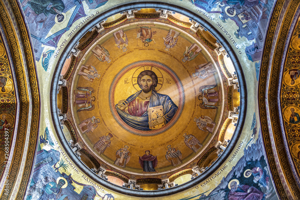 Dome over Kafolikon in the Church of the Holy Sepulcher, Jerusalem, Israel