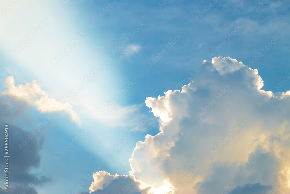 Evening light with clouds and blue sky. Evening light with clouds and blue sky.