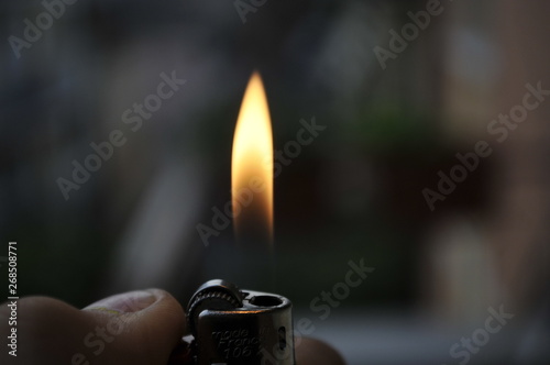 flame on black background