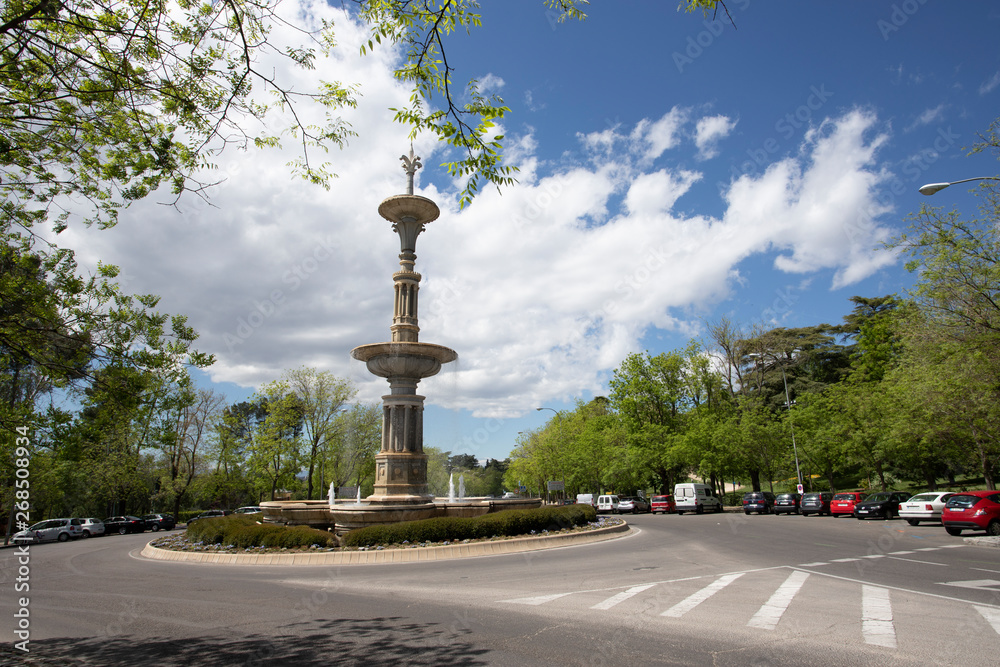 Juan de Villanueva fountain in Camoens street in Madrid