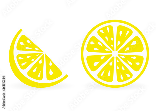 Fresh and juicy lemon on white background. Vector illustration