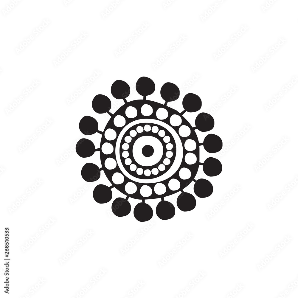 Aboriginal art logo design icon vector template