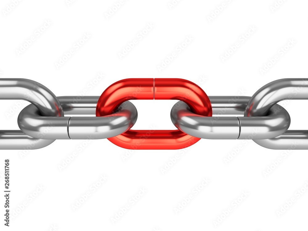 Obraz premium 3D rendering Chain on white background