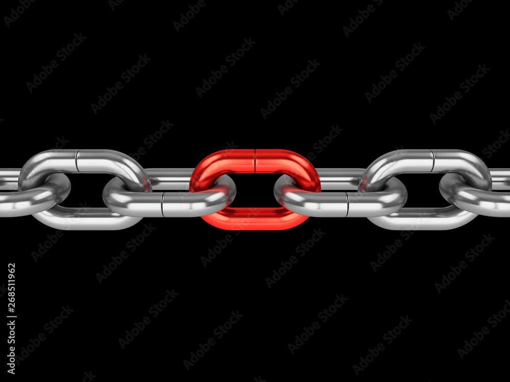 3D rendering Chain on black background