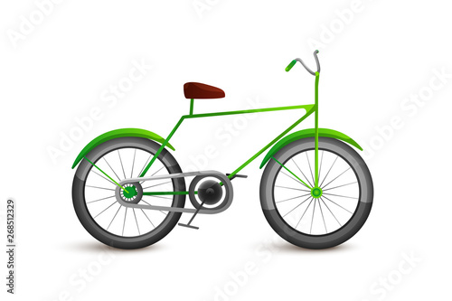 Bicycle flat cartoon color vector illustration isolated on white background