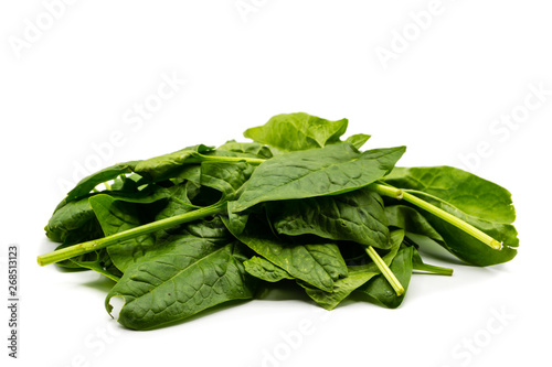 spinach leaves isolated on white background