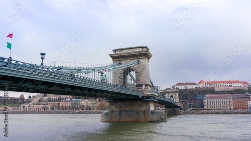 The Széchenyi Chain Bridge (Hungarian Széchenyi lánchíd,) is a suspension bridge that spans the River Danube between Buda and Pest