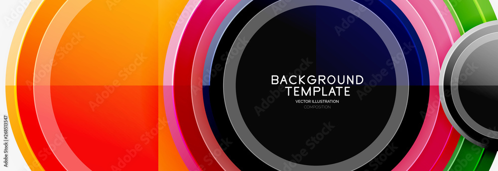 Fototapeta premium Abstract round geometric shapes, modern circles background