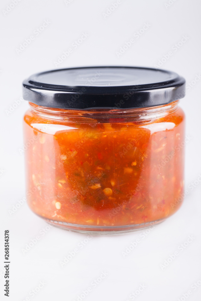 Canning Food Jars of Canned Vegetables Preserved in Glass Storage