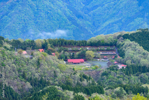写真素材：塩塚高原、キャンプ場、風景、徳島
