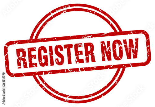 register now grunge stamp
