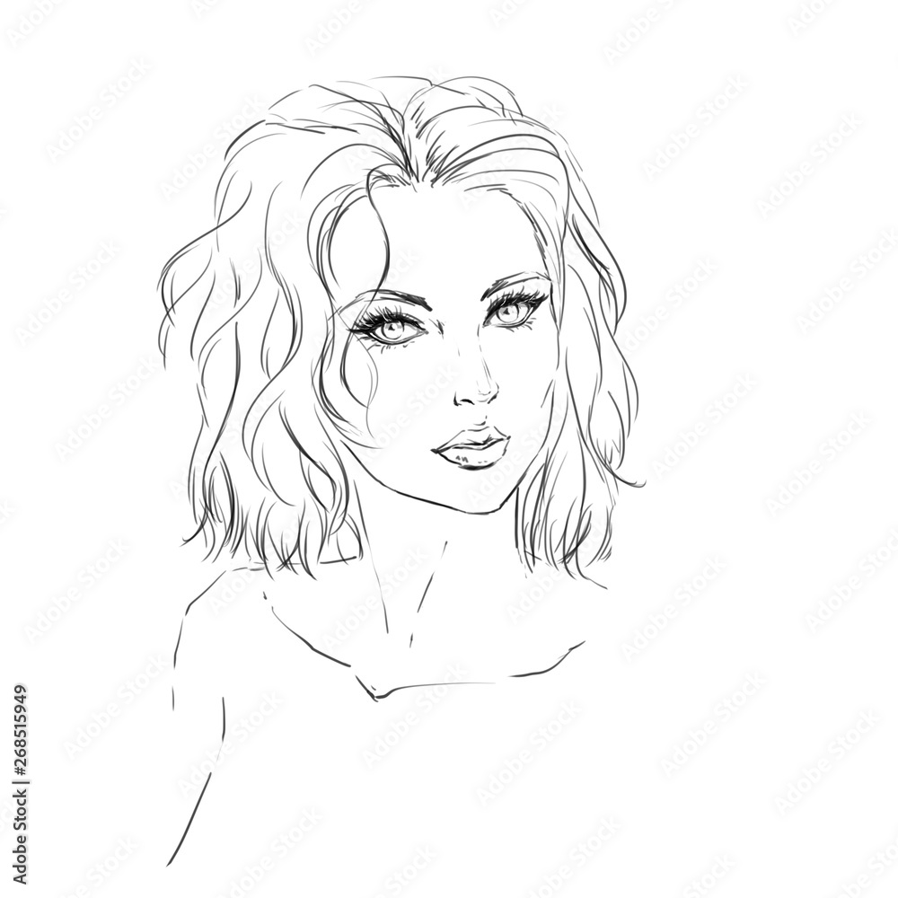 Watercolor fashion illustration with beautiful girl Watercolor fashion illustration with beautiful girl