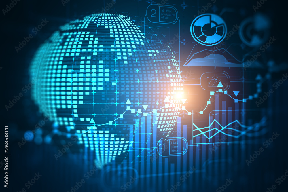 Globe and business infographics background