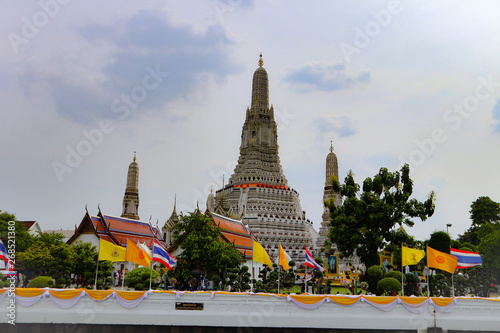 Bangkok  Thailand - May 18  2019  Wat Arun  locally known as Wat Chaeng  is situated on the west  Thonburi  bank of the Chao Phraya River. It is easily one of the most stunning temples in Bangkok