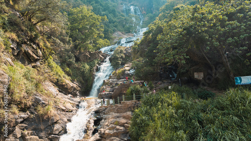 Huge waterfall, Ravana Falls in Ella, Sri Lanka