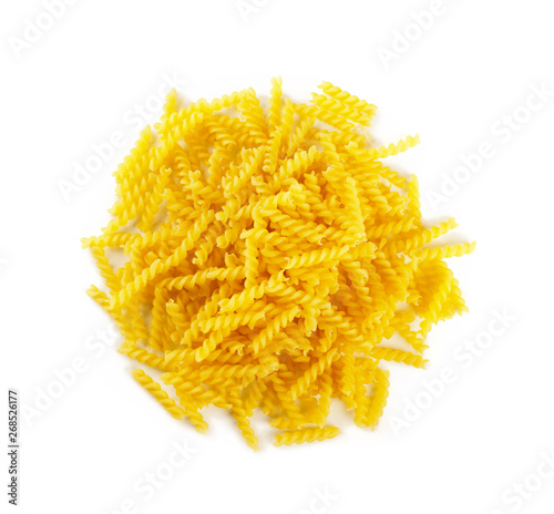 Fusilli uncooked spiral pasta