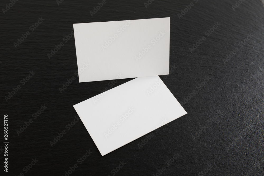 Mockup of white business cards Mockup of white business cards