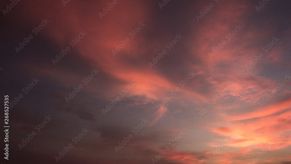 Cotton Candy Cloud Red After Glow Sunset Blue Hour