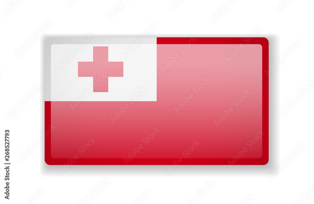Tonga flag bright square icon on a white background