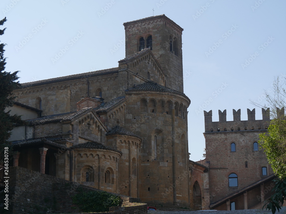 Collegiata church of St Mary in Castell'Arquato. It was rebuilt after a earthquake an it is charaterized by a romanesque 