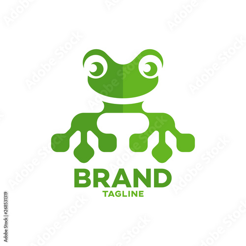 Modern frog and technology logo