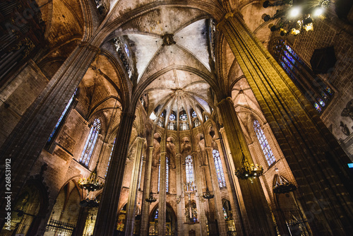 Photography BARCELONA - MAY 10 2019: Interior of Cathedral of the Holy Cross and Saint Eulal
