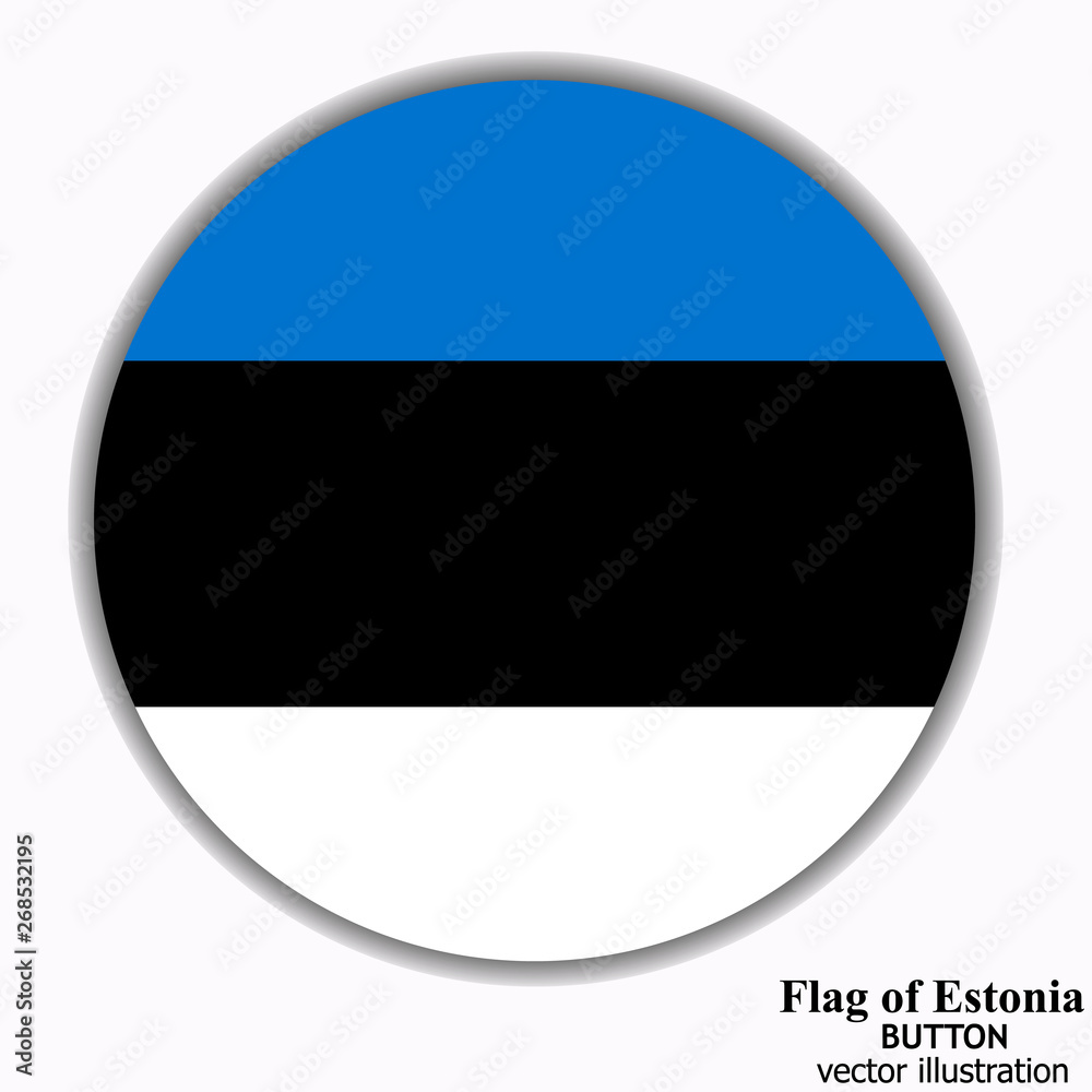 Bright button with flag of Estonia. Colorful illustration with flag for web design. Bright button with flag of Estonia. Colorful illustration with flag for web design.