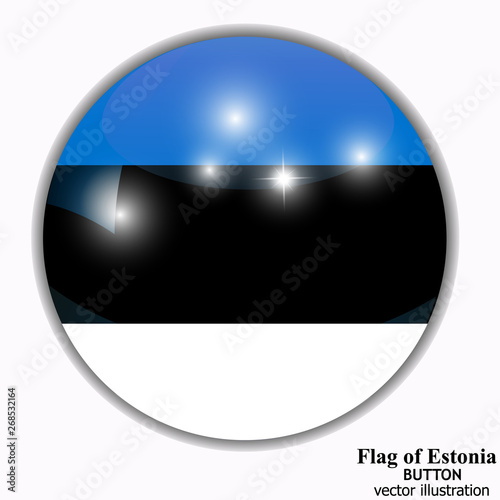 Free Download Bright button with flag of Estonia. Colorful illustration with flag for web design. - GFXLoad
