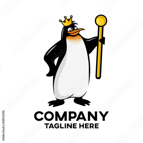 Modern royal penguin mascot logo