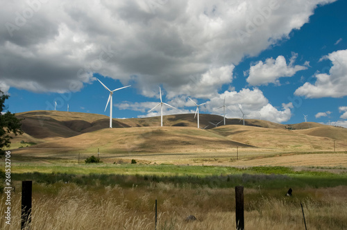 Windmills in the Columbia Gorge at Maryhill Washington photo