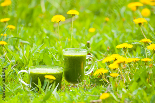 Healthy food, green smoothie. Chlorophyll.