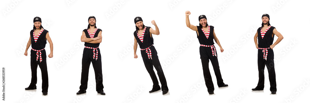 Man pirate isolated on the white background Man pirate isolated on the white background