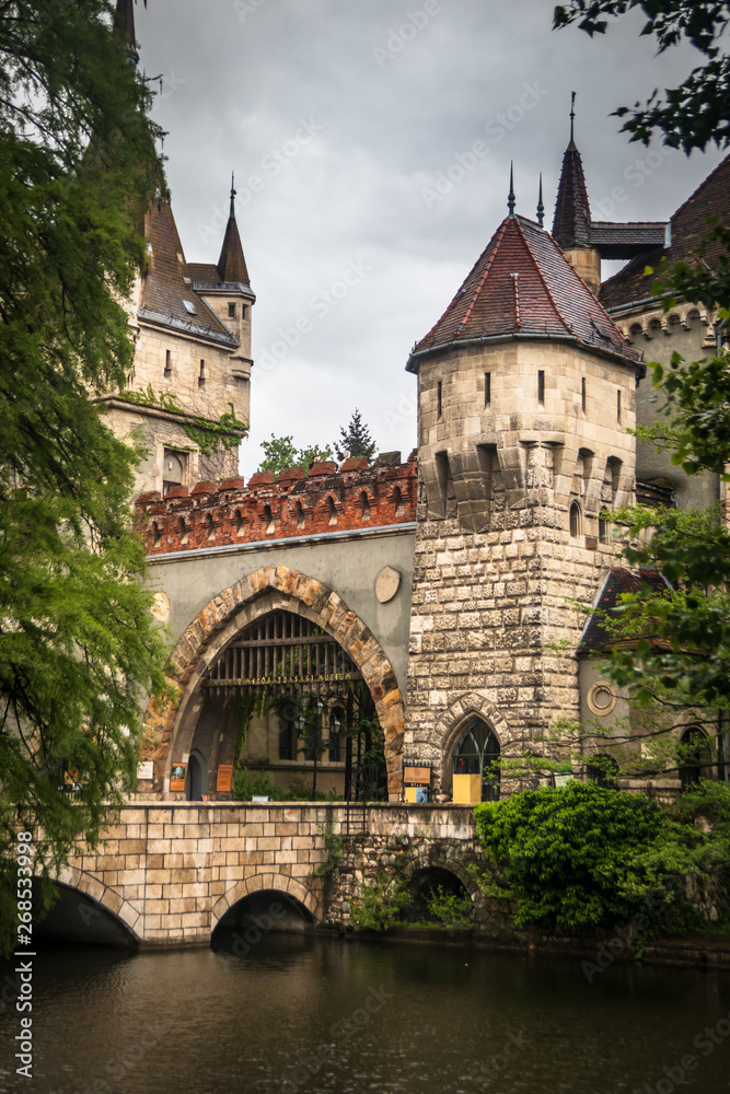 Vajdahunyad castle in the city park in a Budapest, capital of Hungary.
