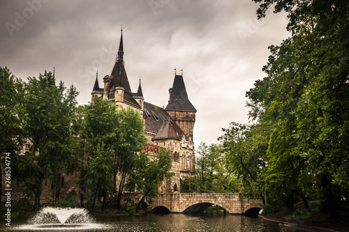 Vajdahunyad castle in the city park in a Budapest, capital of Hungary.