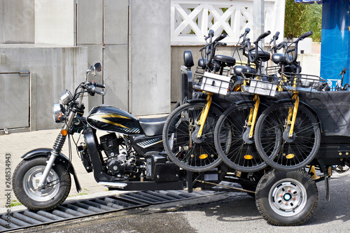 Motorcycle carts with rental bikes