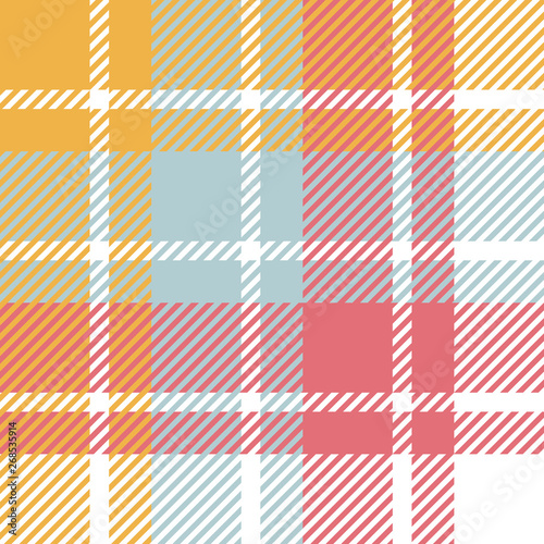 Plaid or tartan vector is background or texture in many color