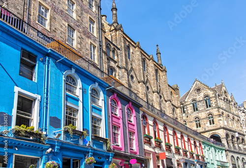 Colorful Victoria Street in Edinburgh Scotland