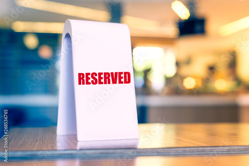 Cafe tag, reservation display on table