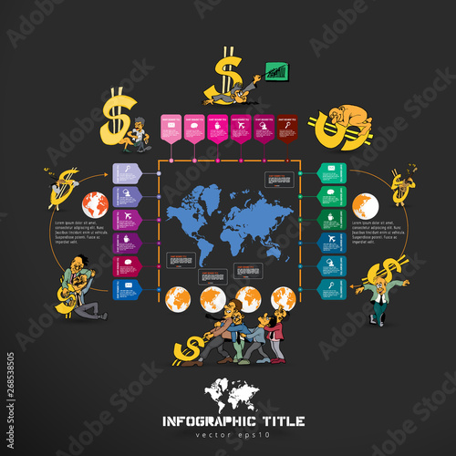 Business infographic elements data visualization vector design.