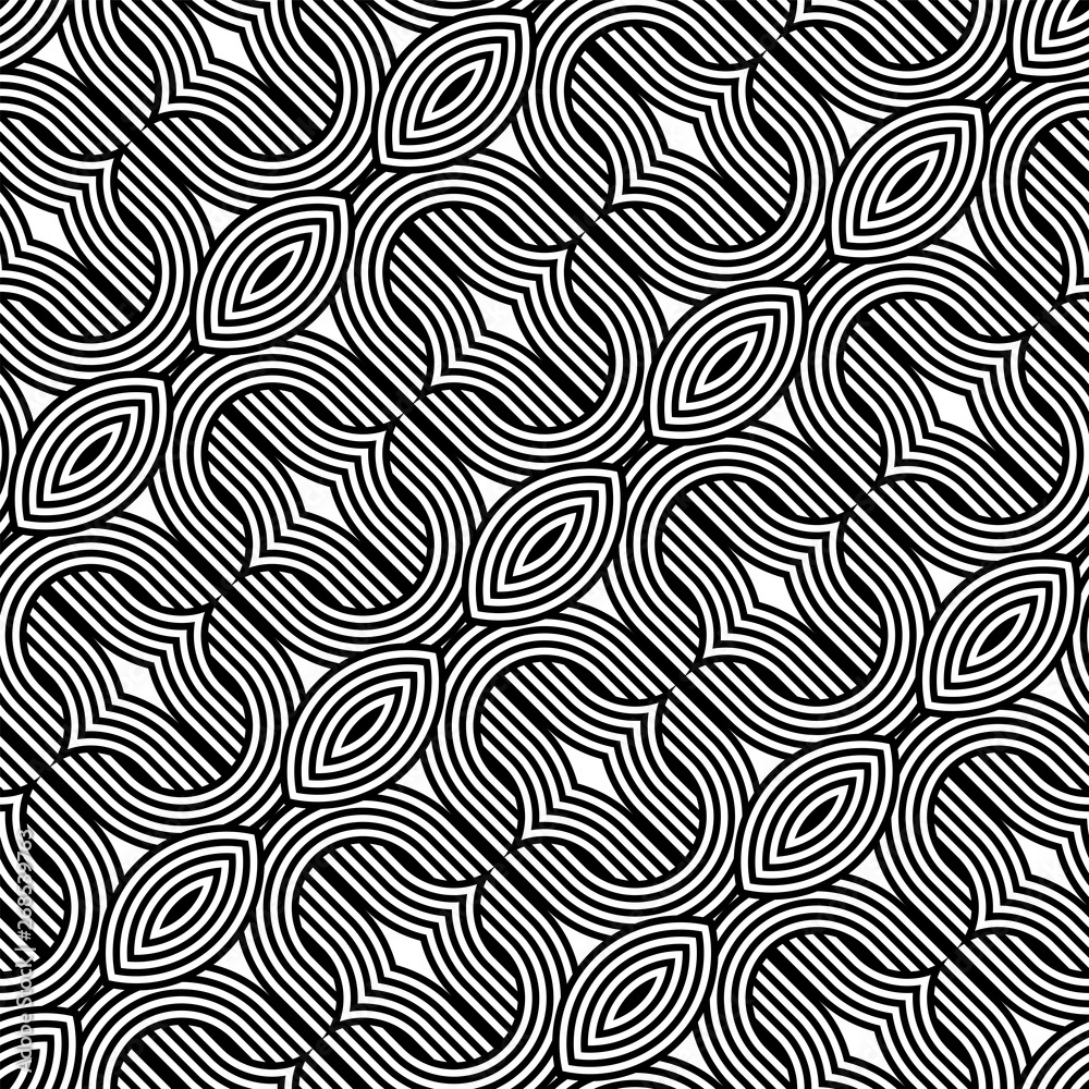 Design seamless monochrome interlaced pattern Design seamless monochrome interlaced pattern