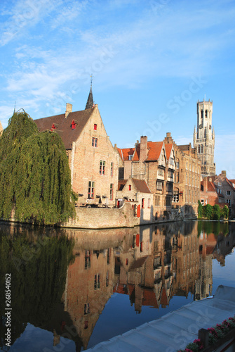 The view of the historical city center in Bruges, West Flanders, Belgium