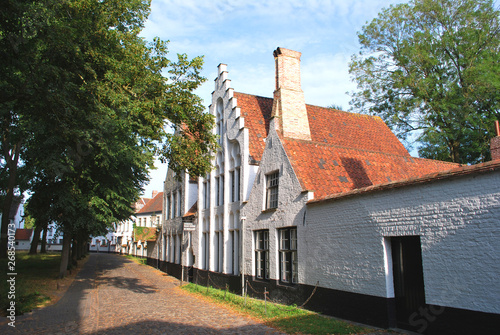 The Princely Beguinage Ten Wijngaerde in the historical city center in Bruges, West Flanders, Belgium